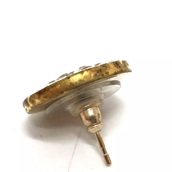 CHANEL B17C CC Mark Matelasse Rhinestones Pierce Accessories Pierce Metal Gold - Picture 5 of 12